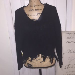 Distressed Sweater, Size L!